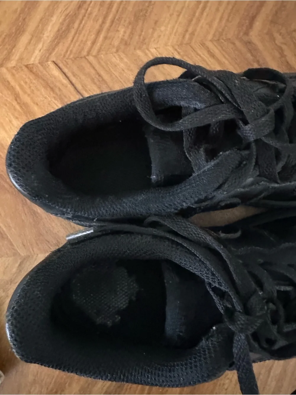 Nike Air Force 1 Black On Black Little Kids Sneakers SZ 12C Classic Swoosh EUC